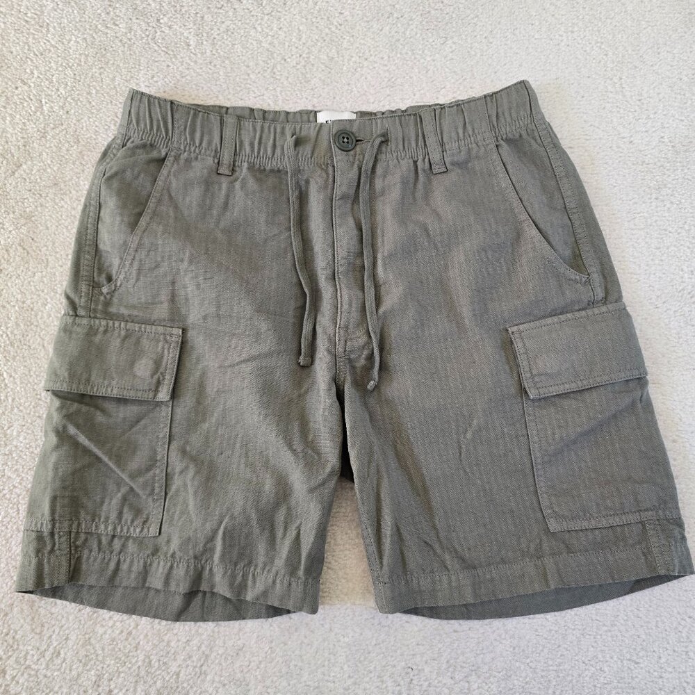 NWOT Flint and Tinder Olive Linen Ripstop Utility Cargo Shorts Size 28 7” Inseam